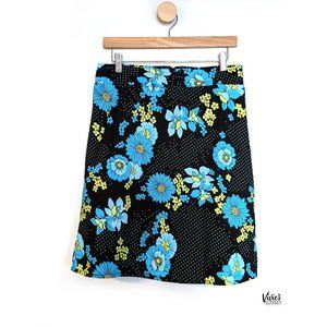 Tracy Evans Fun Floral Polka Dot A-Line Skirt Size 7